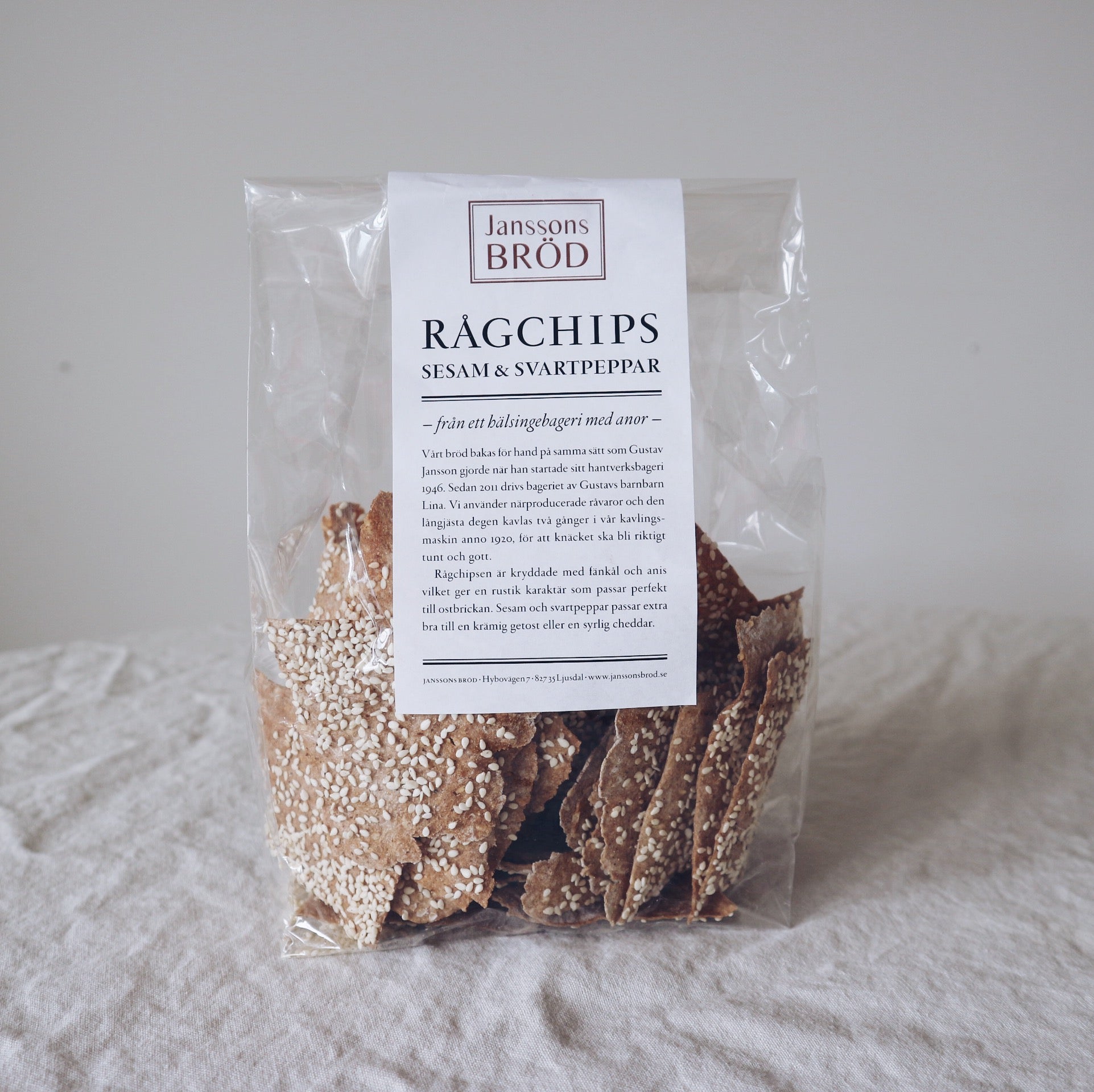 Janssons Bröd rågchips sesam & svartpeppar